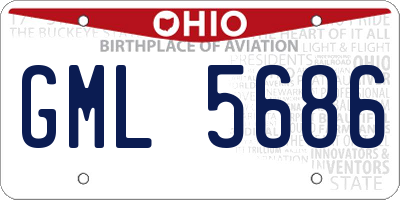 OH license plate GML5686