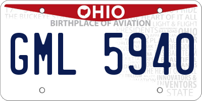 OH license plate GML5940