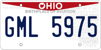 OH license plate GML5975