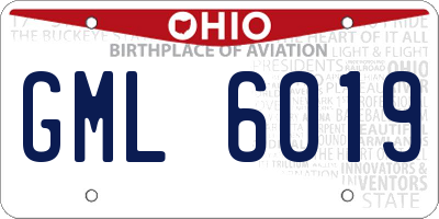 OH license plate GML6019