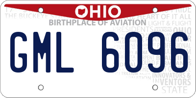 OH license plate GML6096