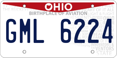 OH license plate GML6224