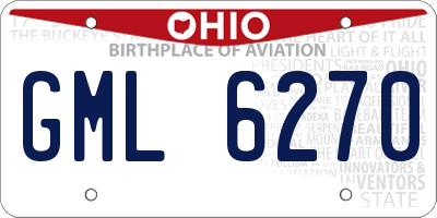 OH license plate GML6270
