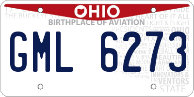 OH license plate GML6273