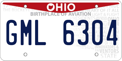 OH license plate GML6304
