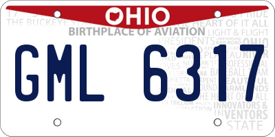 OH license plate GML6317