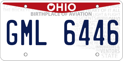 OH license plate GML6446