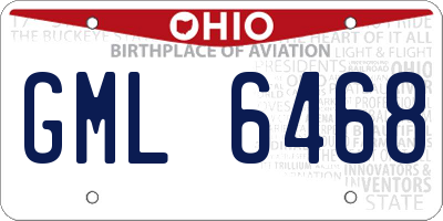OH license plate GML6468