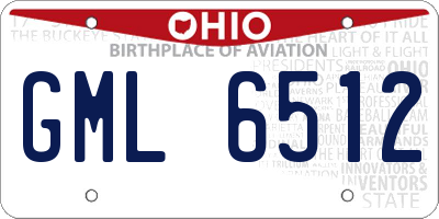 OH license plate GML6512