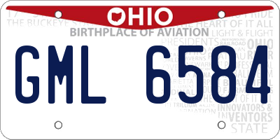 OH license plate GML6584