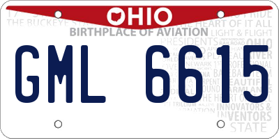 OH license plate GML6615