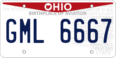 OH license plate GML6667