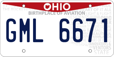 OH license plate GML6671