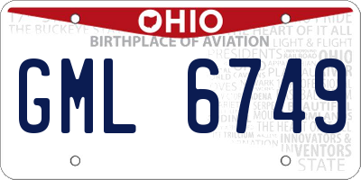 OH license plate GML6749