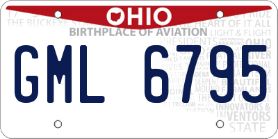 OH license plate GML6795