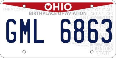 OH license plate GML6863