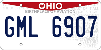 OH license plate GML6907