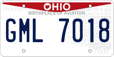OH license plate GML7018