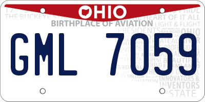 OH license plate GML7059