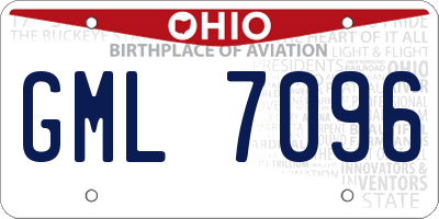 OH license plate GML7096