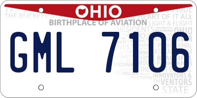 OH license plate GML7106