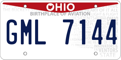 OH license plate GML7144