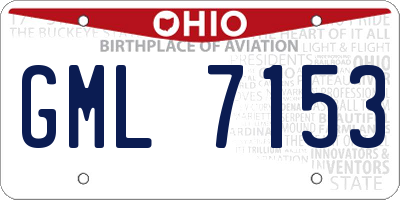 OH license plate GML7153