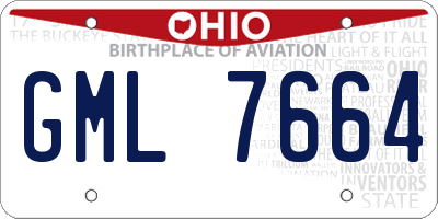 OH license plate GML7664