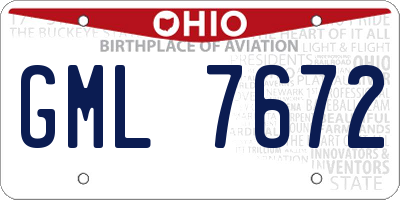 OH license plate GML7672