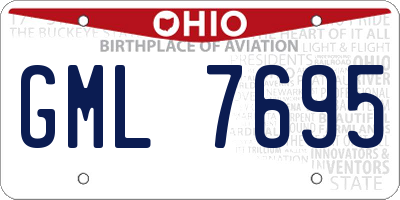 OH license plate GML7695