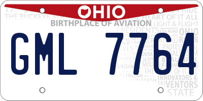 OH license plate GML7764