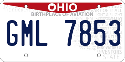 OH license plate GML7853