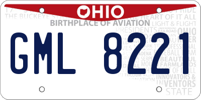 OH license plate GML8221