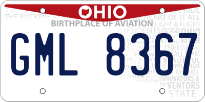OH license plate GML8367