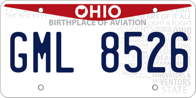 OH license plate GML8526