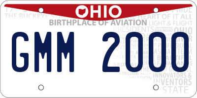 OH license plate GMM2000