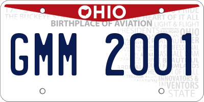 OH license plate GMM2001