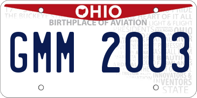 OH license plate GMM2003