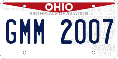 OH license plate GMM2007