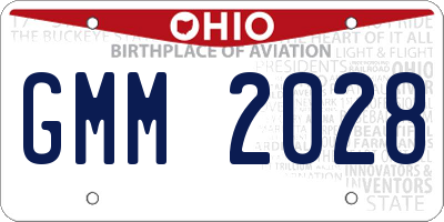 OH license plate GMM2028