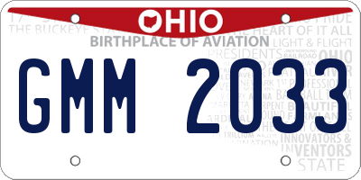 OH license plate GMM2033