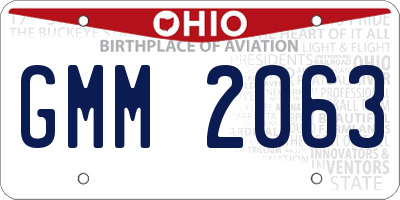 OH license plate GMM2063