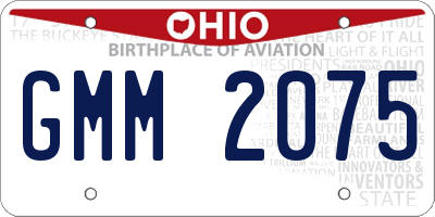 OH license plate GMM2075