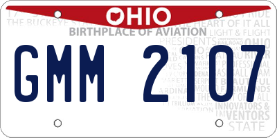 OH license plate GMM2107