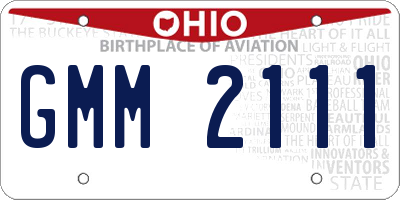 OH license plate GMM2111