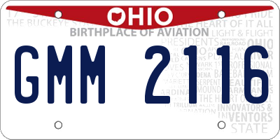 OH license plate GMM2116