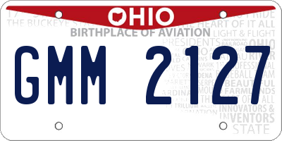 OH license plate GMM2127