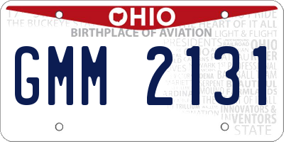 OH license plate GMM2131