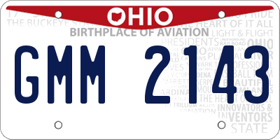 OH license plate GMM2143