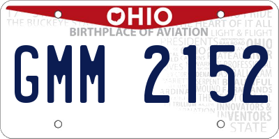 OH license plate GMM2152